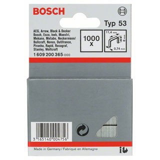 Bosch Feindrahtklammer Typ 53, 11,4 x 0,74 x 8 mm, 1000er-Pack
