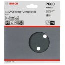 Bosch Schleifblatt F355, 150 mm, 600, 6 Löcher, Klett, 5er-Pack