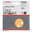 Bosch Schleifblatt C470 für Exzenterschleifer, 125 mm, 120, 8 Löcher, Klett, 5er-Pack