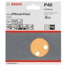 Bosch Schleifblatt C470 für Exzenterschleifer, 125 mm, 40, 8 Löcher, Klett, 5er-Pack