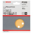 Bosch Schleifblatt C470 für Exzenterschleifer, 115 mm, 320, 8 Löcher, Klett, 5er-Pack