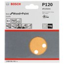 Bosch Schleifblatt C470 für Exzenterschleifer, 115 mm, 120, 8 Löcher, Klett, 5er-Pack