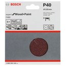 Bosch Schleifblatt Papier F460, 125 mm, 40, ungelocht, gespannt, 5er-Pack