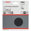 Bosch Schleifblatt Papier F355, 125 mm, 80, ungelocht, Klett, 10er-Pack