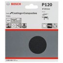 Bosch Schleifblatt Papier F355, 125 mm, 120, ungelocht, Klett, 10er-Pack