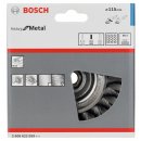 Bosch Scheibenbürste, Stahl, gezopfter Draht, 115 mm, 0,5 mm, 12 mm, 12500 U/min, M14