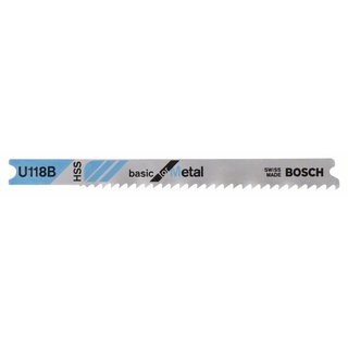 Bosch Stichsägeblatt U 118 B Basic for Metal, 3er-Pack