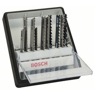 Bosch Stichsägeblatt-Set Robust Line Wood Expert, T-Schaft, 10-teilig