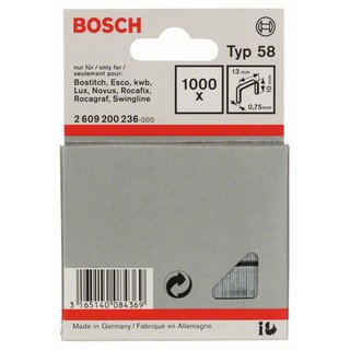 Bosch Feindrahtklammer Typ 58, 13 x 0,75 x 10 mm, 1000er-Pack