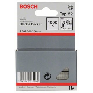 Bosch Flachdrahtklammer Typ 52, 12,3 x 1,25 x 10 mm