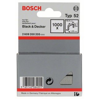 Bosch Flachdrahtklammer Typ 52, 12,3 x 1,25 x 8 mm