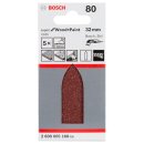 Bosch Schleifblatt C430, 32 mm, 80, ungelocht, 5er-Pack