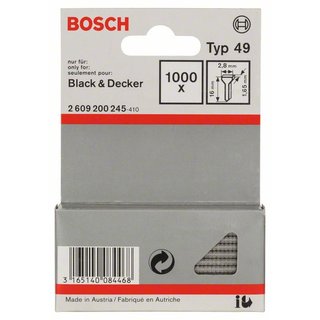 Bosch Tackerstift Typ 49, 2,8 x 1,65 x 16 mm