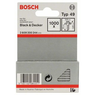 Bosch Tackerstift Typ 49, 2,8 x 1,65 x 14 mm