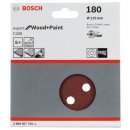 Bosch Schleifblatt C430, 115 mm, 180, 8 Löcher, Klett, 5er-Pack