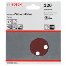 Bosch Schleifblatt C430, 125 mm, 120, 8 Löcher, Klett, 5er-Pack