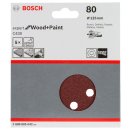 Bosch Schleifblatt C430, 125 mm, 80, 8 Löcher, Klett, 5er-Pack