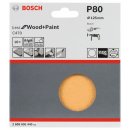 Bosch Schleifblatt-Set C470, 125 mm, 80, ungelocht, Klett, 10er-Pack