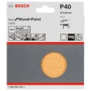 Bosch Schleifblatt-Set C470, 125 mm, 40, ungelocht, Klett, 10er-Pack