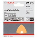 Bosch Schleifblatt C470 für Deltaschleifer, 93 mm, 120, 6 Löcher, Klett, 5er-Pack