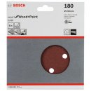 Bosch Schleifblatt C430, 150 mm, 180, 6 Löcher, Klett, 5er-Pack
