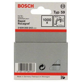 Bosch Feindrahtklammer Typ 59, 10,6 x 0,72 x 12 mm, 1000er-Pack