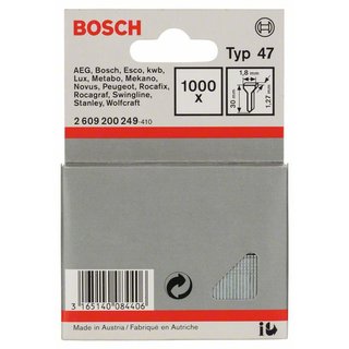 Bosch Tackernagel Typ 47, 1,8 x 1,27 x 30 mm, 1000er-Pack