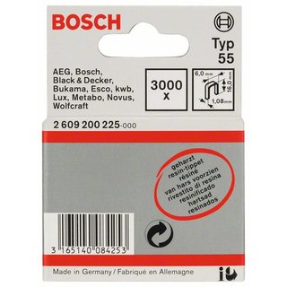 Bosch Schmalrückenklammer Typ 55, geharzt 6 x 1,08 x 16 mm, 3000er-Pack
