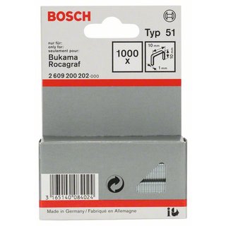 Bosch Flachdrahtklammer Typ 51, 10 x 1 x 10 mm