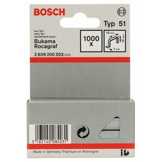 Bosch Flachdrahtklammer Typ 51, 10 x 1 x 14 mm