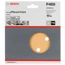 Bosch Schleifblatt C470 für Exzenterschleifer, 150 mm, 400, 6 Löcher, Klett, 5er-Pack