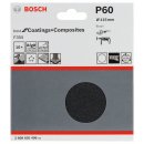 Bosch Schleifblatt Papier F355, 115 mm, 60, ungelocht, Klett, 10er-Pack