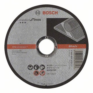 Bosch Trennscheibe gerade Standard for Inox WA 60 T BF, 125 mm, 1,6 mm