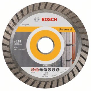 Bosch Diamanttrennscheibe Standard for Universal Turbo, 125x22,23x2x10 mm, 10er-Pack