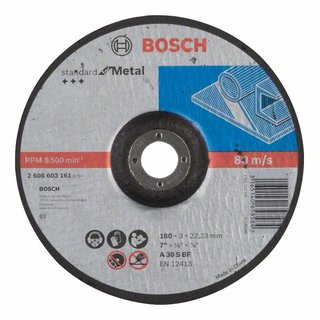 Bosch Trennscheibe gekröpft Standard for Metal A 30 S BF, 180 mm, 3,0 mm