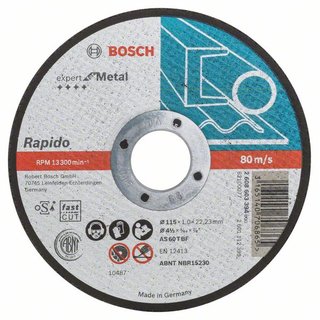 Bosch Trennscheibe gerade Expert for Metal, Rapido AS 60 T BF, 115 mm, 1,0 mm