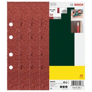 Bosch Schleifblatt-Set für Schwingschleifer, 25-teilig, 8 Löcher, 93 x 230 mm, 60