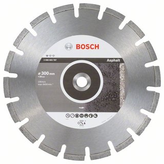 Bosch Diamanttrennscheibe Standard for Asphalt, 300 x 20,00 x 2,8 x 10 mm