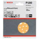 Bosch Schleifblatt C470, 125 mm, 180, Multilochung, Klett, 5er-Pack