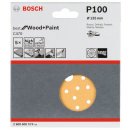 Bosch Schleifblatt C470, 125 mm, 100, Multilochung, Klett, 5er-Pack