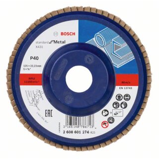 Bosch Fächerschleifscheibe X431, Standard for Metal. Für kleine Winkelschleifer