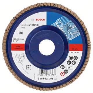 Bosch Fächerschleifscheibe X431, Standard for Metal. Für kleine Winkelschleifer