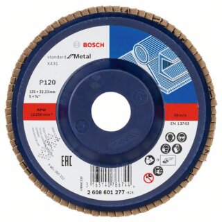 Bosch Fächerschleifscheibe X431, Standard for Metal. Für kleine Winkelschleifer