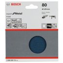 Bosch Schleifblatt F550, Expert for Metal, 125 mm, 80, ungelocht, Klett, 5er-Pack