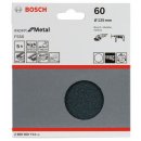 Bosch Schleifblatt F550, Expert for Metal, 125 mm, 60, ungelocht, Klett, 5er-Pack