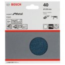Bosch Schleifblatt F550, Expert for Metal, 125 mm, 40, ungelocht, Klett, 5er-Pack