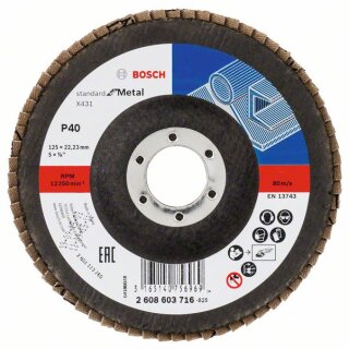 Bosch Fächerschleifscheibe X431, Standard for Metal. Für kleine Winkelschleifer