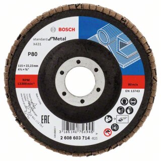 Bosch Fächerschleifscheibe X431, Standard for Metal. Für kleine Winkelschleifer