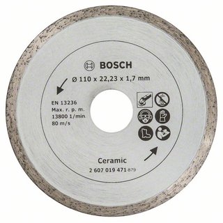 Bosch Diamanttrennscheibe für Fliesen, Durchmesser: 110 mm