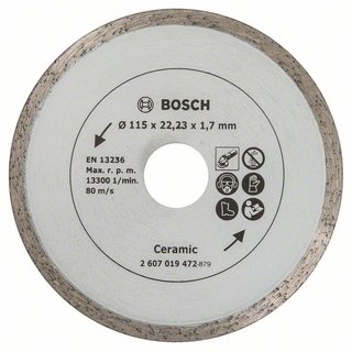 Bosch Diamanttrennscheibe für Fliesen, Durchmesser: 115 mm